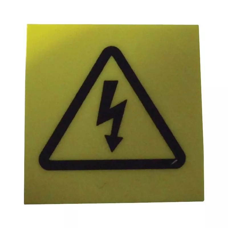 MULTICOMP PRO Pre Printed Label "Warning Flash" Legend Black on Yellow Vinyl, MP009753 (Pack of 50)
