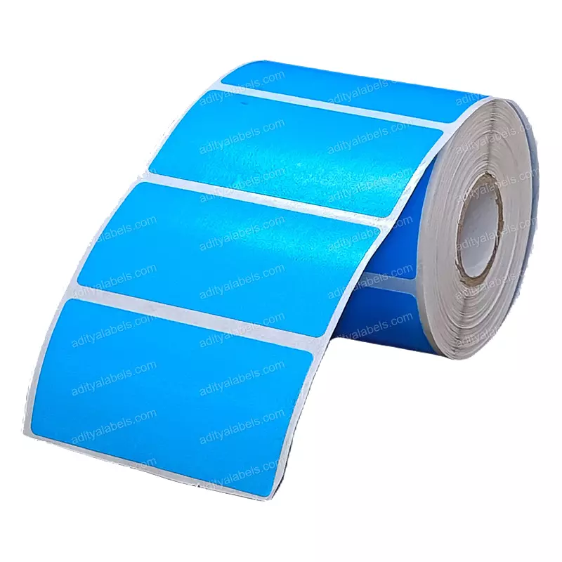 Tudko 70x35 mm 80 GSM 1 UP Self Adhesive Paper Label Blue (Pack of 2 Pcs)