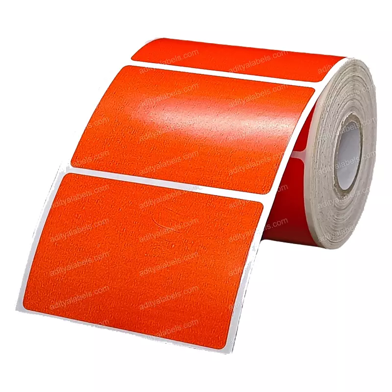 Tudko 75x50 mm 80 GSM 1 UP Self Adhesive Paper Label Orange (Pack of 2 Pcs)