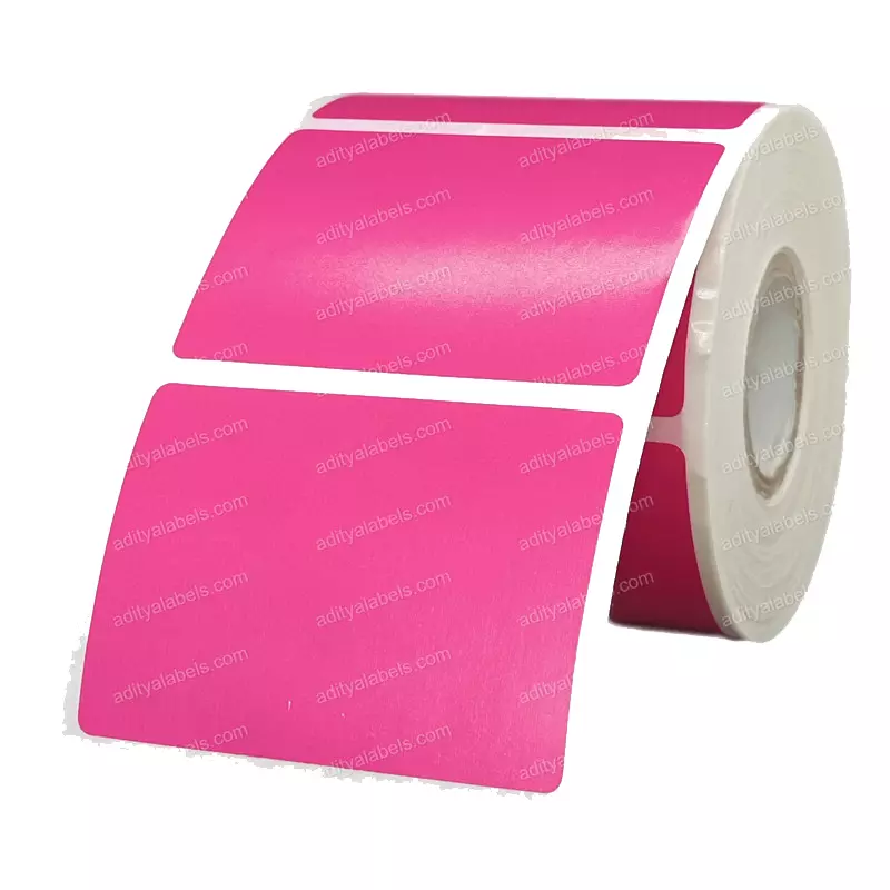 Tudko 55x40 mm 80 GSM 1 UP Self Adhesive Paper Label Pink (Pack of 2 Pcs)