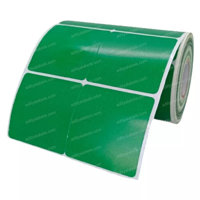 Tudko 38x38 mm 80 GSM 2 UP Self Adhesive Paper Label Green