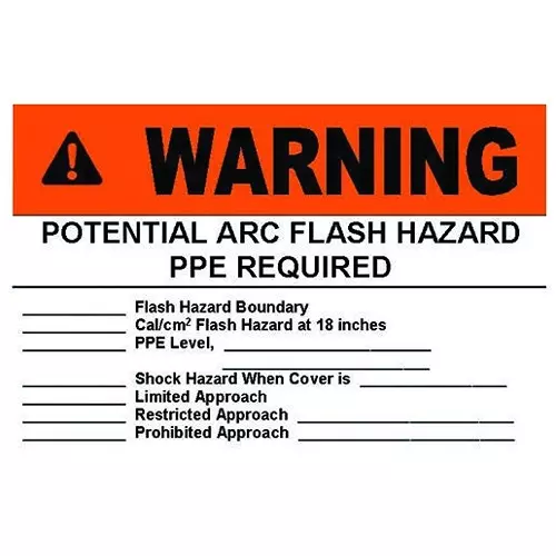 PANDUIT Pre Printed Labels LABEL, WARNING, 5 X 3.5IN, PK5, PVS0305W2101Y