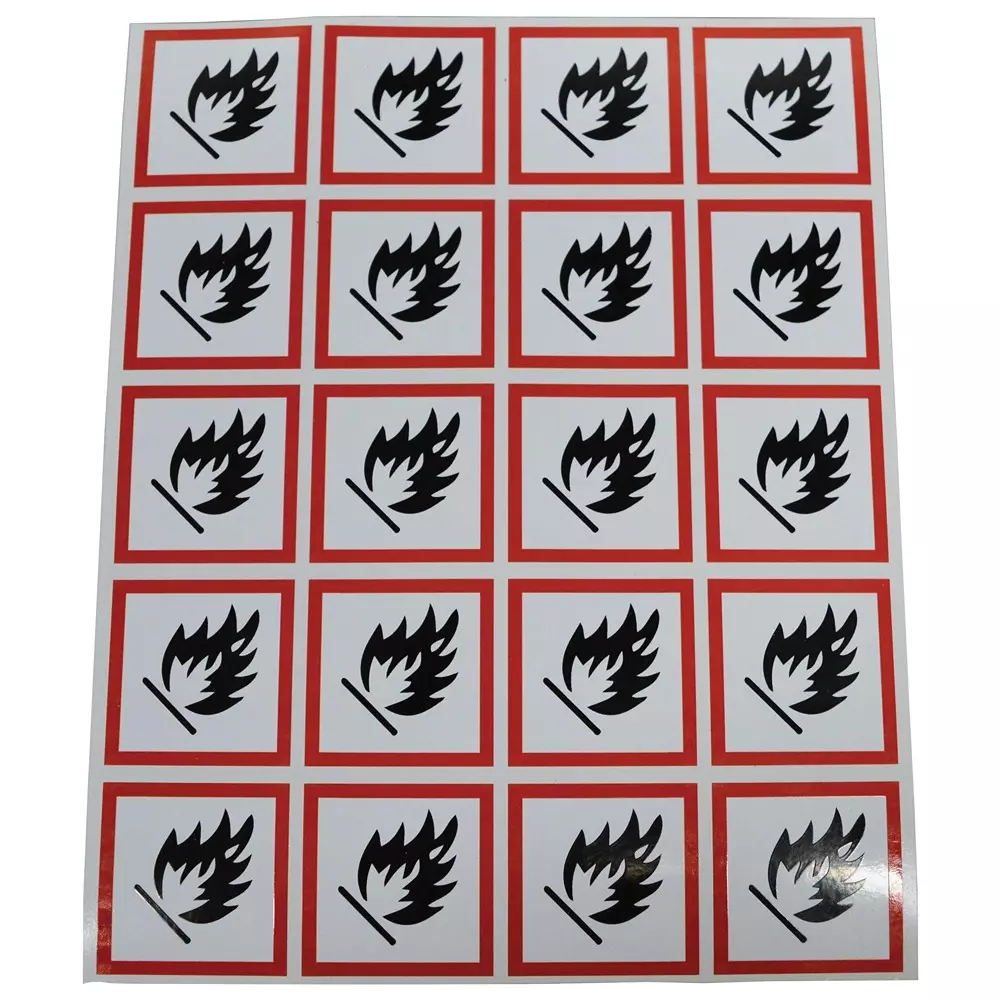 MULTICOMP PRO Pre Printed Label "Flammable" Legend Red / Black on White Vinyl, MP001258 (Pack of 100)