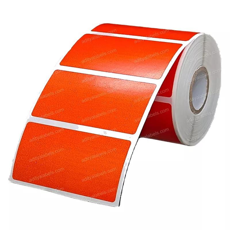 Tudko 70x35 mm 80 GSM 1 UP Self Adhesive Paper Label Orange (Pack of 2 Pcs)