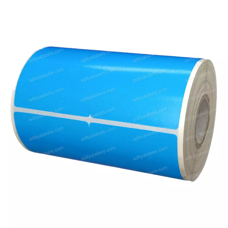 Tudko 50x75 mm 80 GSM 2 UP Self Adhesive Paper Label Blue