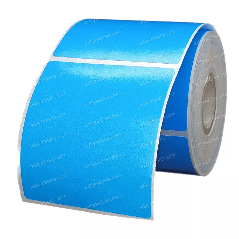 Tudko 62x70 mm 80 GSM 1 UP Self Adhesive Paper Label Blue (Pack of 2 Pcs)