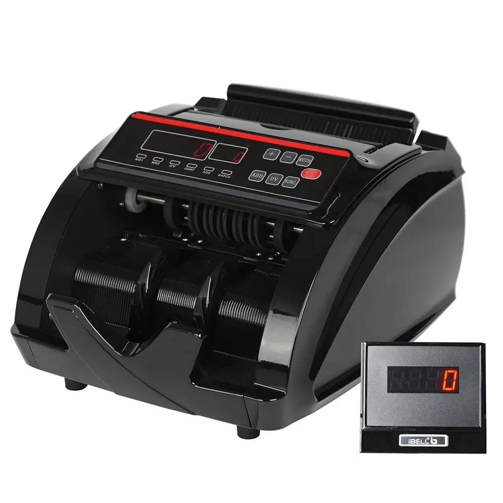 IBELL Money Counting Machine Key Lock Type 1000 Notes/min LED Display with External Screen, IBL CM13-LE
