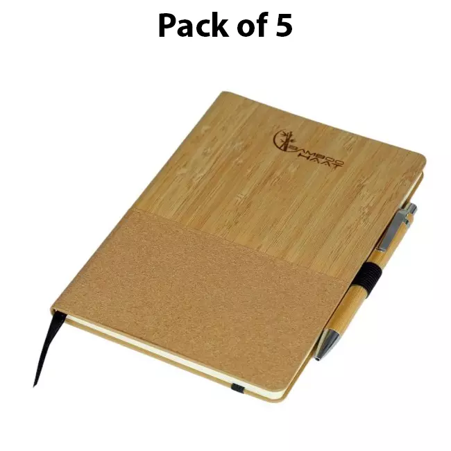 Bamboo Haat Executive Bamboo Diary with Pen Hard Cover for Home, Office & Schools, BH_EBD (Pack of 10 )