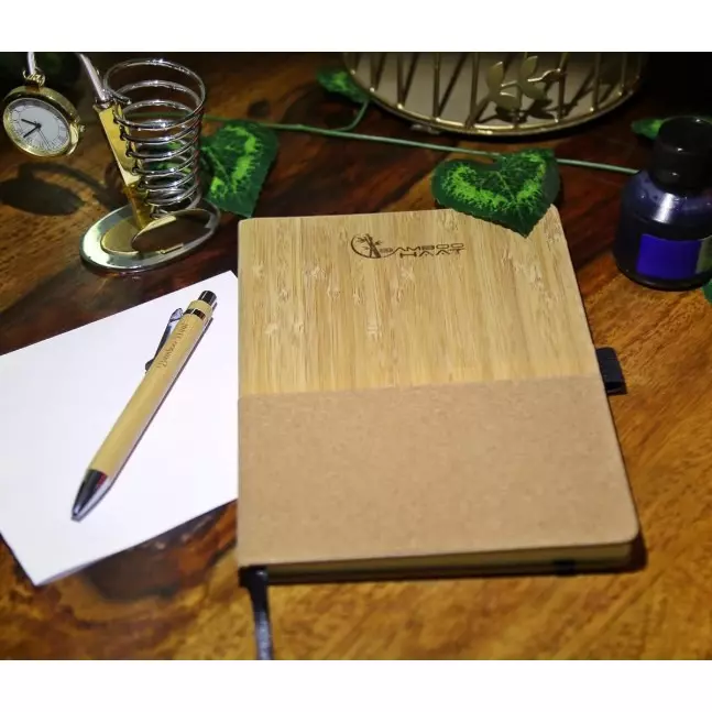 Bamboo Haat Executive Bamboo Diary with Pen Hard Cover for Home, Office & Schools, BH_EBD (Pack of 10 )