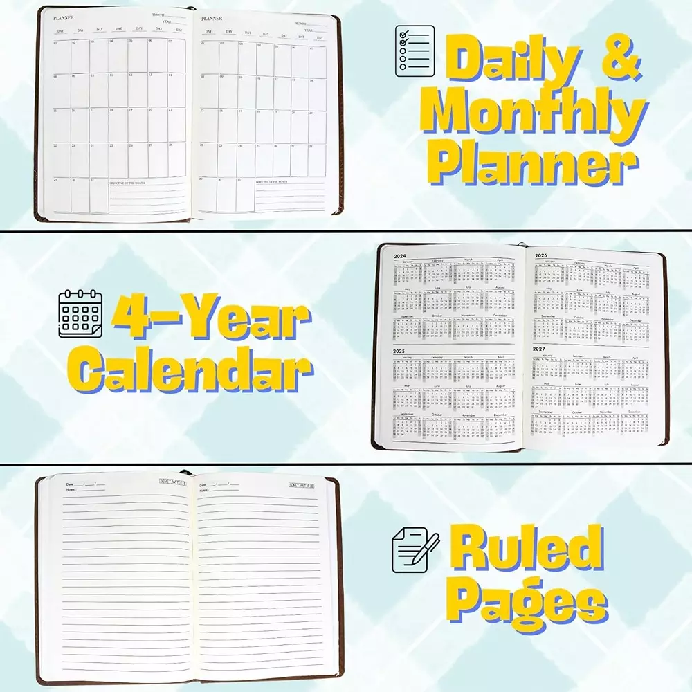 Staprico Hardcover Planner Diary A5 192 Pages Brown (Pack of 2)