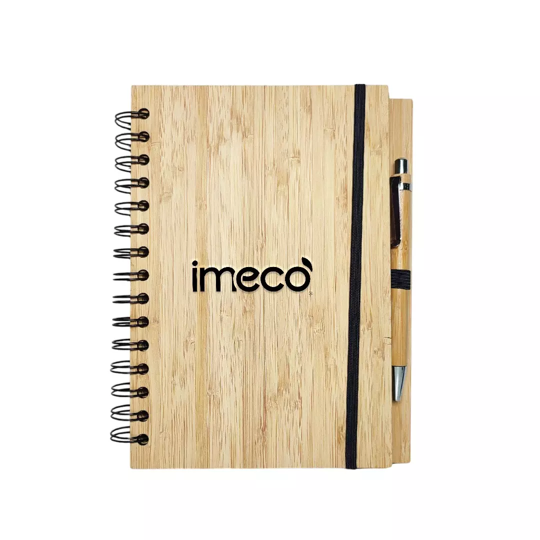 IMECO Bamboo Diary 21x14 cm with Pen Non-Toxic Ink 0.5 mm (0.019 inch) Tip Size Brown, IMEBDWP