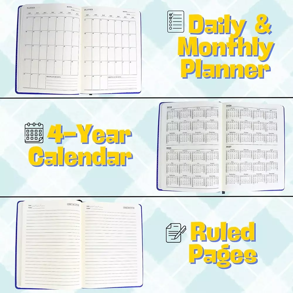 Staprico Hardcover Planner Diary A5 192 Pages Blue (Pack of 2)