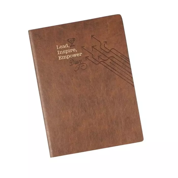 GENERIC Soft Bound Foam Diary PU Leather Cover "Lead, Inspire, Empower" Theme, V 197