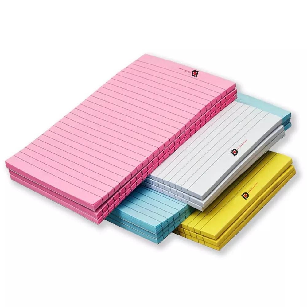 COI Writing Note Pad 5x8 inch Ruled 50 Page Pink, Yellow, White, Blue (Pack of 12)