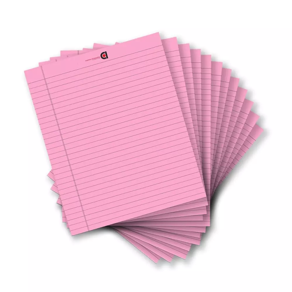 COI Writing Note Pad 10.5x8.5 inch Ruled 50 Page Pink (Pack of 12)