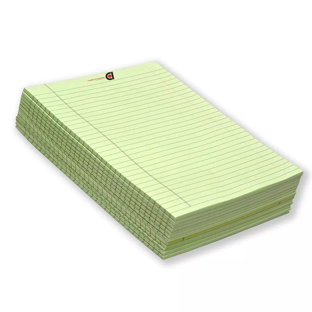 COI Writing Note Pad 10.5x8.5 inch Ruled 50 Page Green (Pack of 12)
