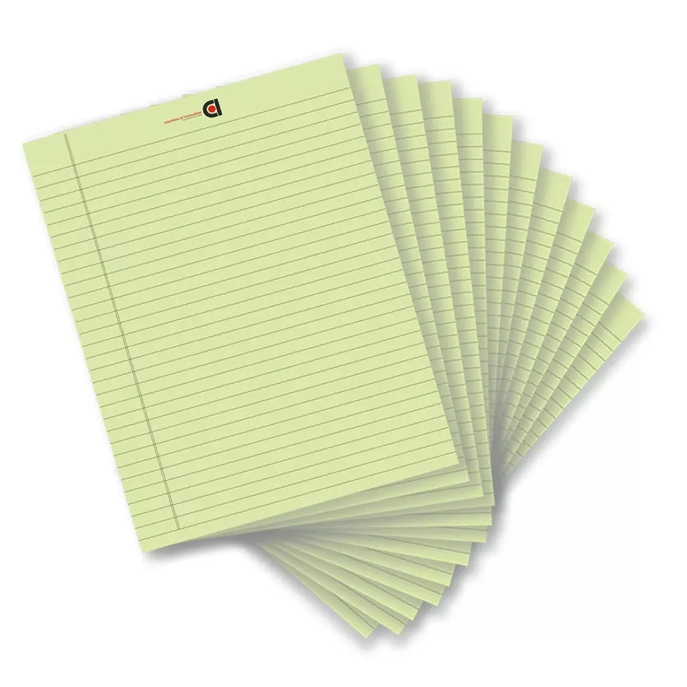 COI Writing Note Pad 10.5x8.5 inch Ruled 50 Page Green (Pack of 12)