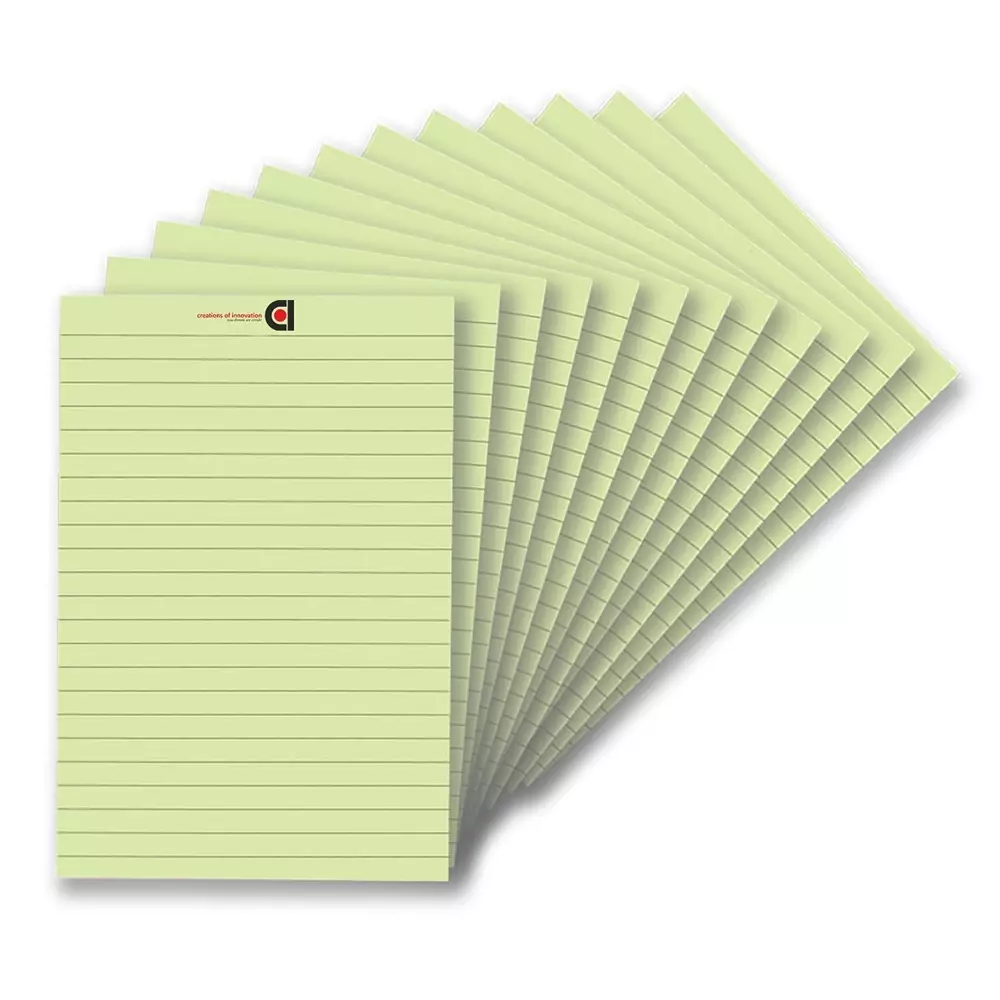 COI Writing Note Pad 5x8 inch Ruled 50 Page Green (Pack of 12)