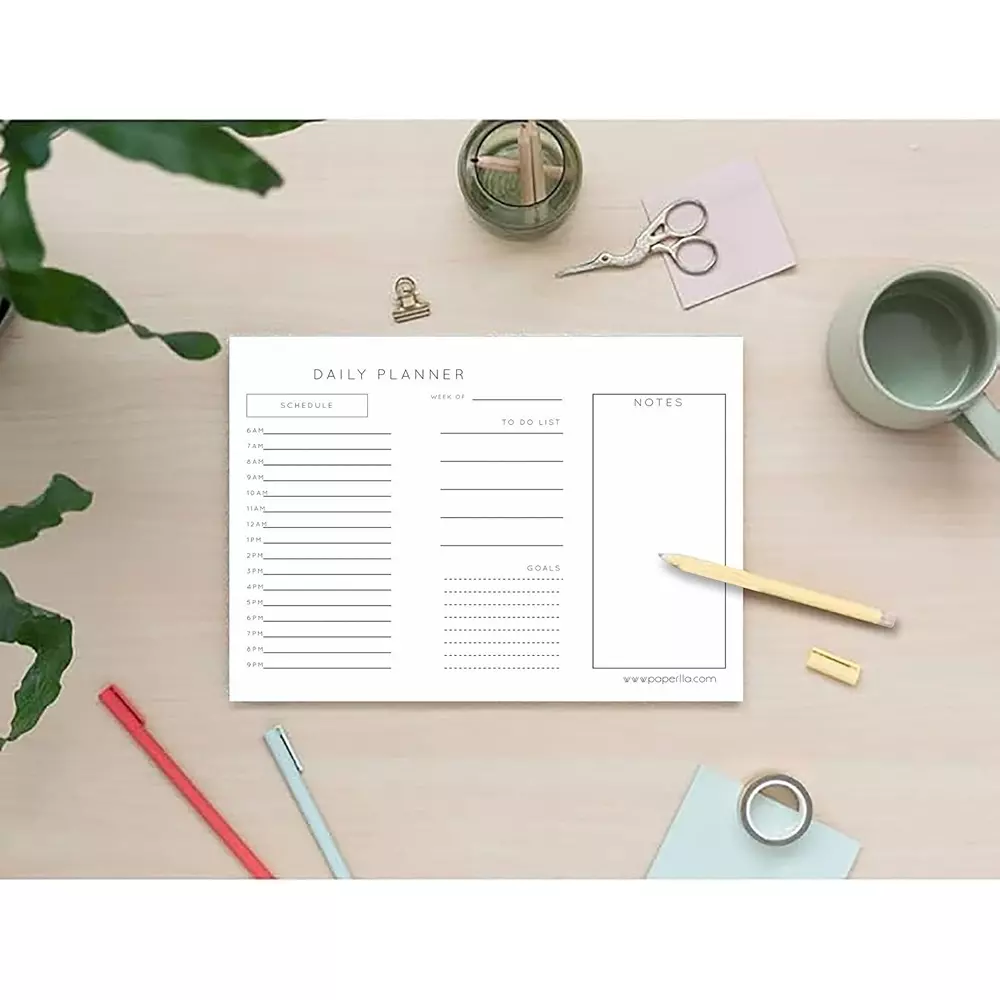 COI Daily Planner Notepad 50 Undated Tear-Off Sheets A4 Polypropylene