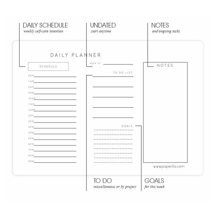 COI Daily Planner Notepad 50 Undated Tear-Off Sheets A4 Polypropylene