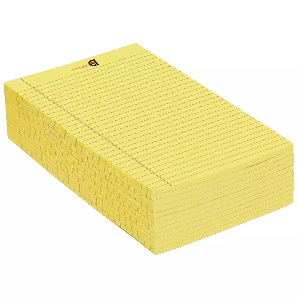 COI Writing Note Pad 10.5x8.5 inch Ruled 50 Page Yellow (Pack of 12)
