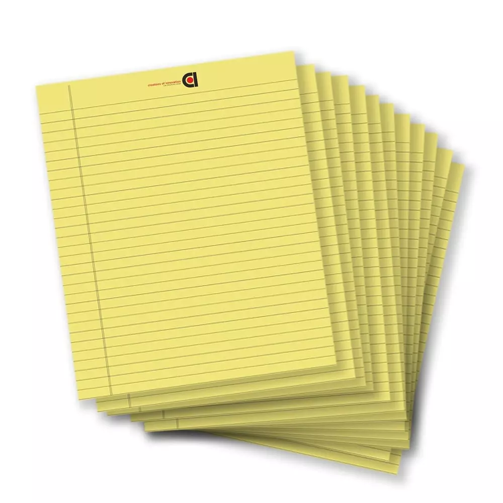 COI Writing Note Pad 10.5x8.5 inch Ruled 50 Page Yellow (Pack of 12)