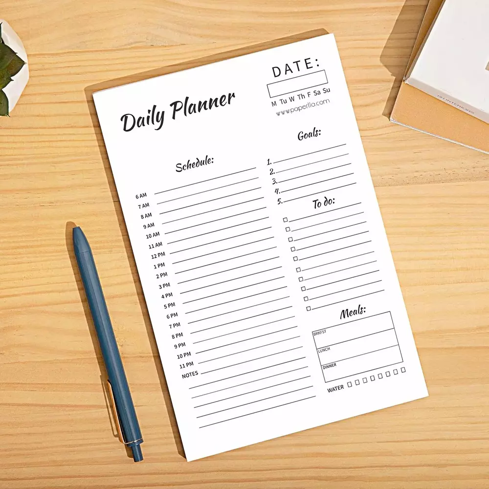 COI Daily Planner Pad 50 x Tear-Off Sheets A5 (5.5x8.5 inch) Paper (Set of 2)