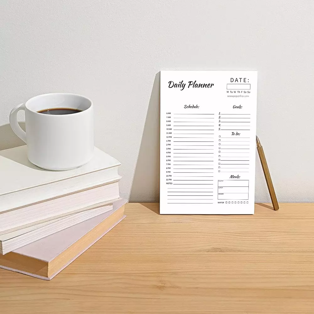 COI Daily Planner Pad 50 x Tear-Off Sheets A5 (5.5x8.5 inch) Paper (Set of 2)