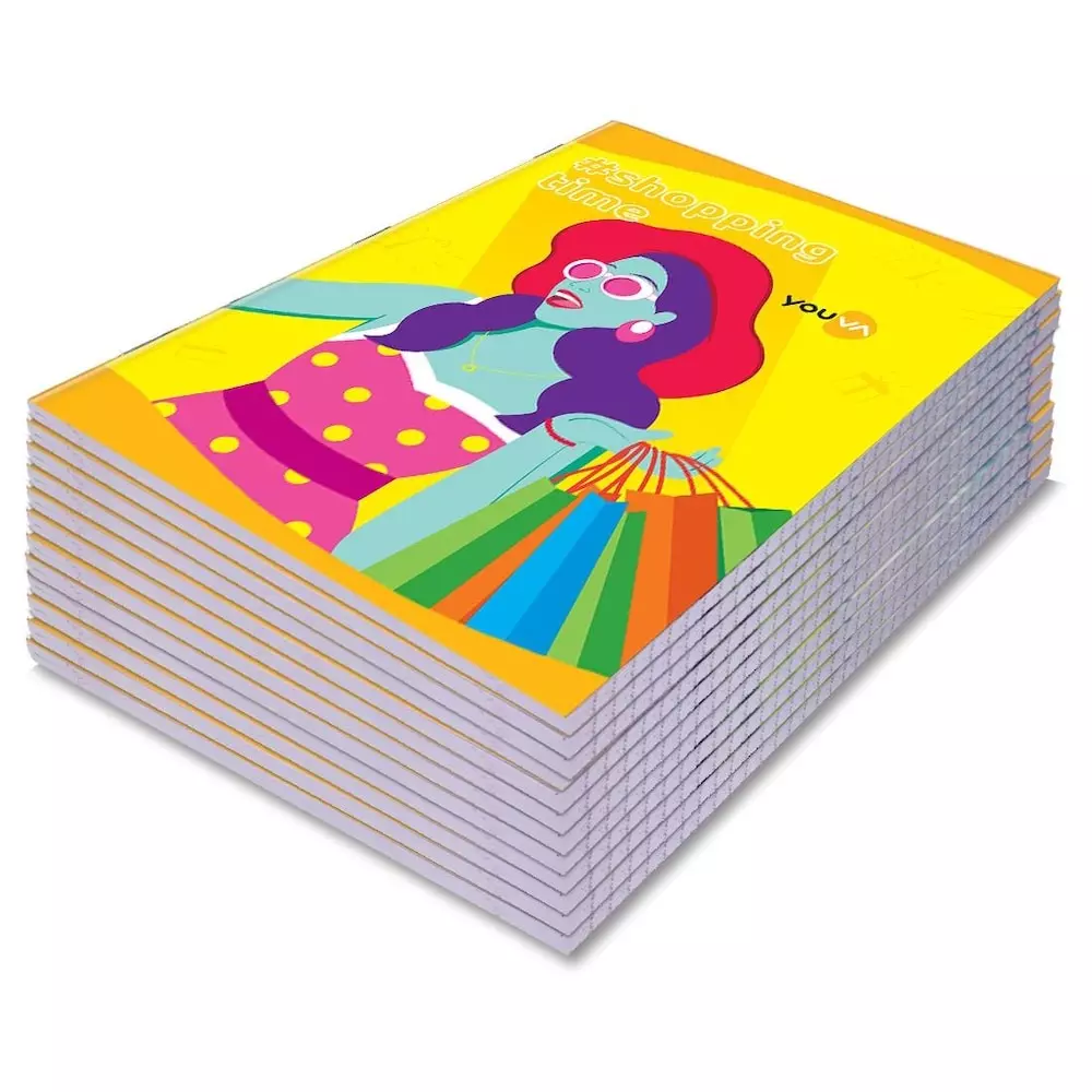 Youva by Navneet Jumbo Note Book 18 cmx24 cm 172 Pages Assorted Single Line Paper 23469, (Pack of 12)