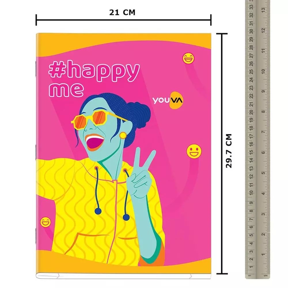 Youva by Navneet Jumbo Note Book 18 cmx24 cm 172 Pages Assorted Single Line Paper 23469, (Pack of 12)