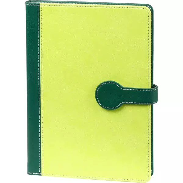 Worldone Pu Leather Finish Card Board Bound Cover Notebook With Button Magnetic Loop Size A5 Assorted Color, WPP1429