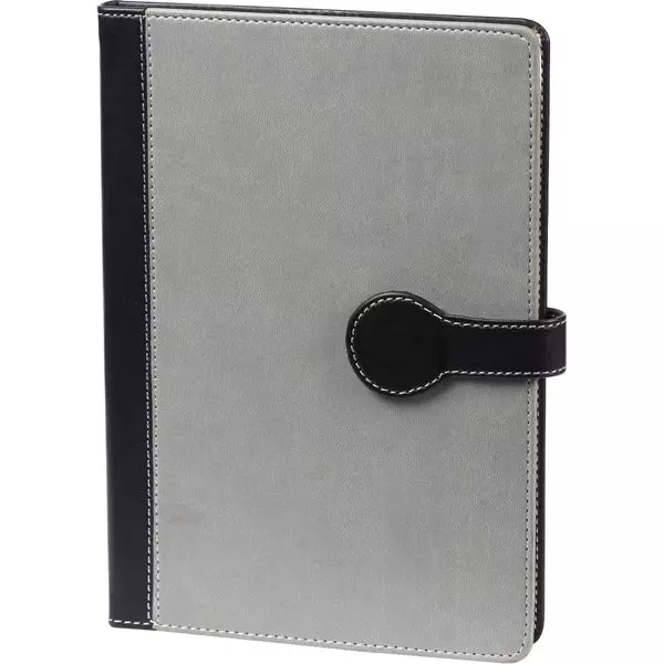 Worldone Pu Leather Finish Card Board Bound Cover Notebook With Button Magnetic Loop Size A5 Assorted Color, WPP1429