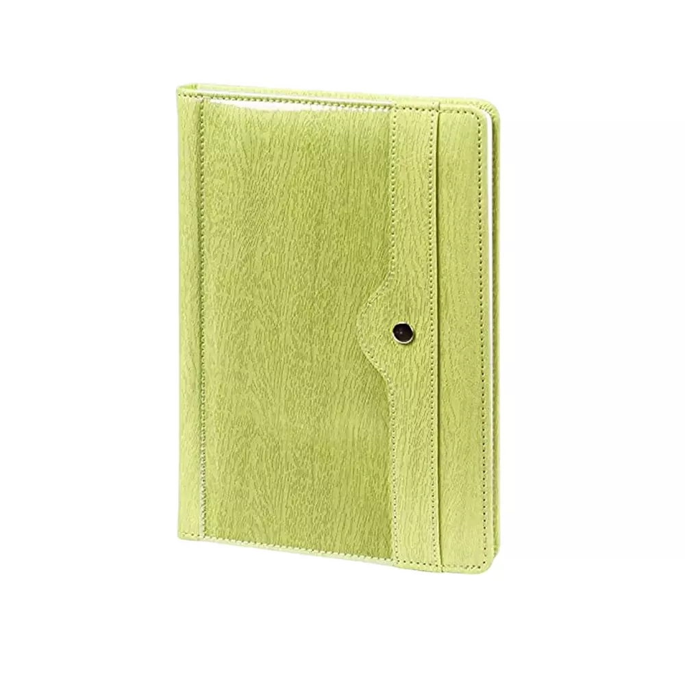 Worldone Pu Notebook, Front Transparent View Pocket With Tich Button Closure Size A5 Assorted Color, WPP1433