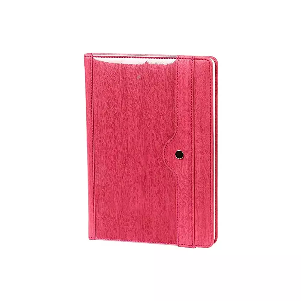 Worldone Pu Notebook, Front Transparent View Pocket With Tich Button Closure Size A5 Assorted Color, WPP1433