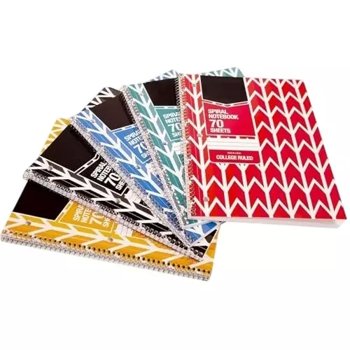 PAPERLLA Wire Bound Notebook 70 Sheet Lattice Pattern 56 GSM Paper White, C02866 (Pack of 5)