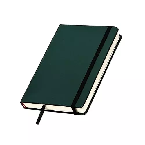 PAPERLLA Notebook Diary A5 240 Pages 80 GSM Cardboard Cover Hunter Green, C01996