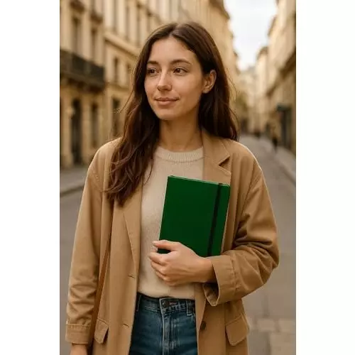 PAPERLLA Notebook Diary A5 240 Pages 80 GSM Cardboard Cover Hunter Green, C01996