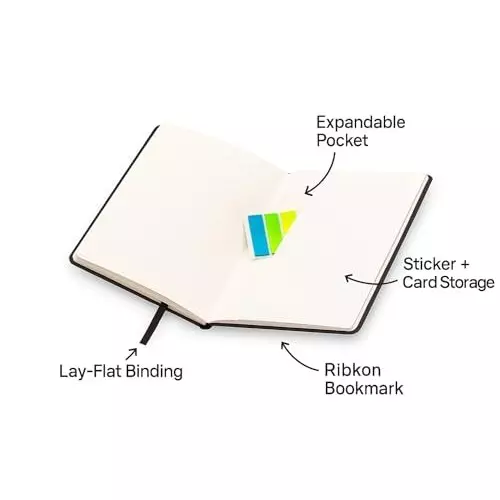 PAPERLLA Notebook Diary A5 240 Pages 80 GSM Cardboard Cover Hunter Green, C01996