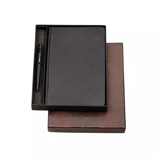 PAPERLLA Notebook A5 Cardboard Cover Squared With Elegant Ribbon Bookmark, C01874