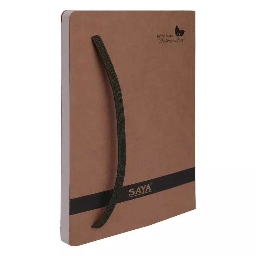 Saya Premium Kraft Notebook Brown 160 Pages Single Ruled 80 GSM Paper A5 Size for Office & Collage Use, SY-1803