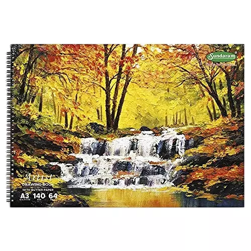 Sundaram Artist Drawing Book 64 Pages A3 Butter Paper Assorted, D-12B