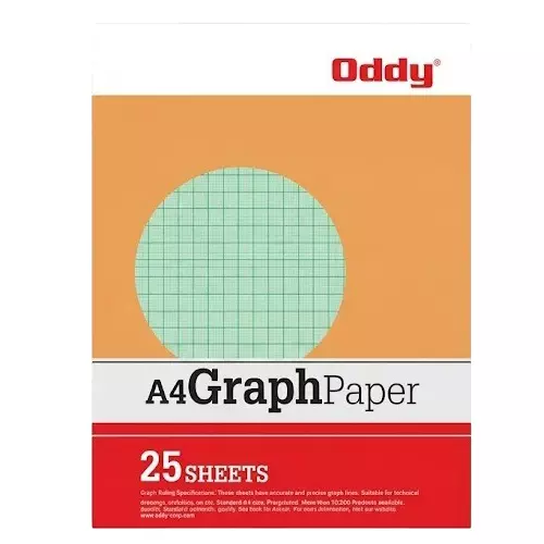 Oddy Graph Paper 25 Sheets 210 x 285 mm A4 Size 1 mm Square Paper, GPA4-25