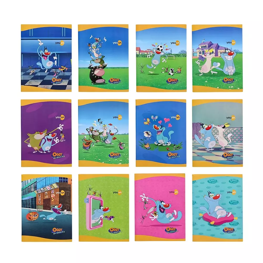 Youva by Navneet Jumbo Note Book 18 cmx24 cm 172 Pages Assorted Double Line 23144, (Pack of 12)