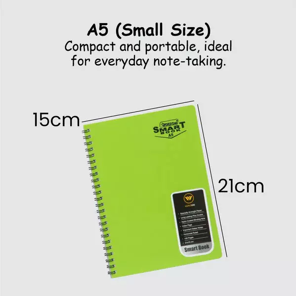 Worldone Wiro Bound Smart Notebook Size A5, WPE1224V (Pack of 5)