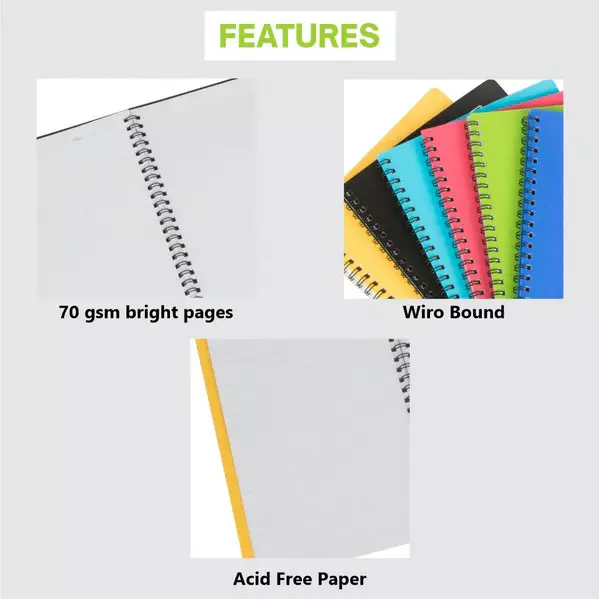 Worldone Wiro Bound Smart Notebook Size A5, WPE1224V (Pack of 5)