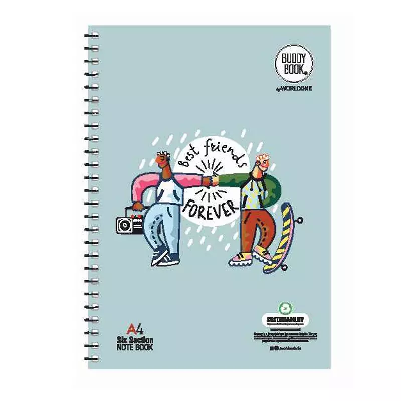 Worldone 6 Subject Notebook (S/C) Buddy Book Size B5, WPP1301