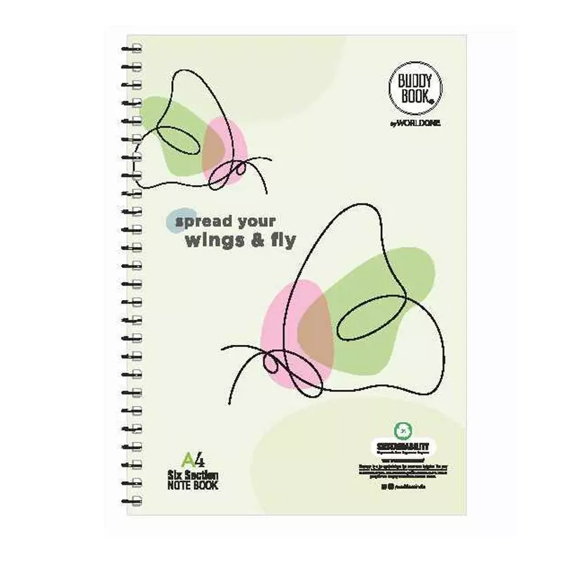 Worldone 6 Subject Notebook (S/C) Buddy Book Size A5, WPP1302
