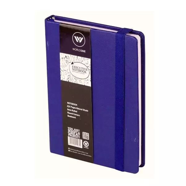 Worldone Pu Leather Finish Card Board Cover Executive Notebook Size A5 Assorted Color, WPP1365