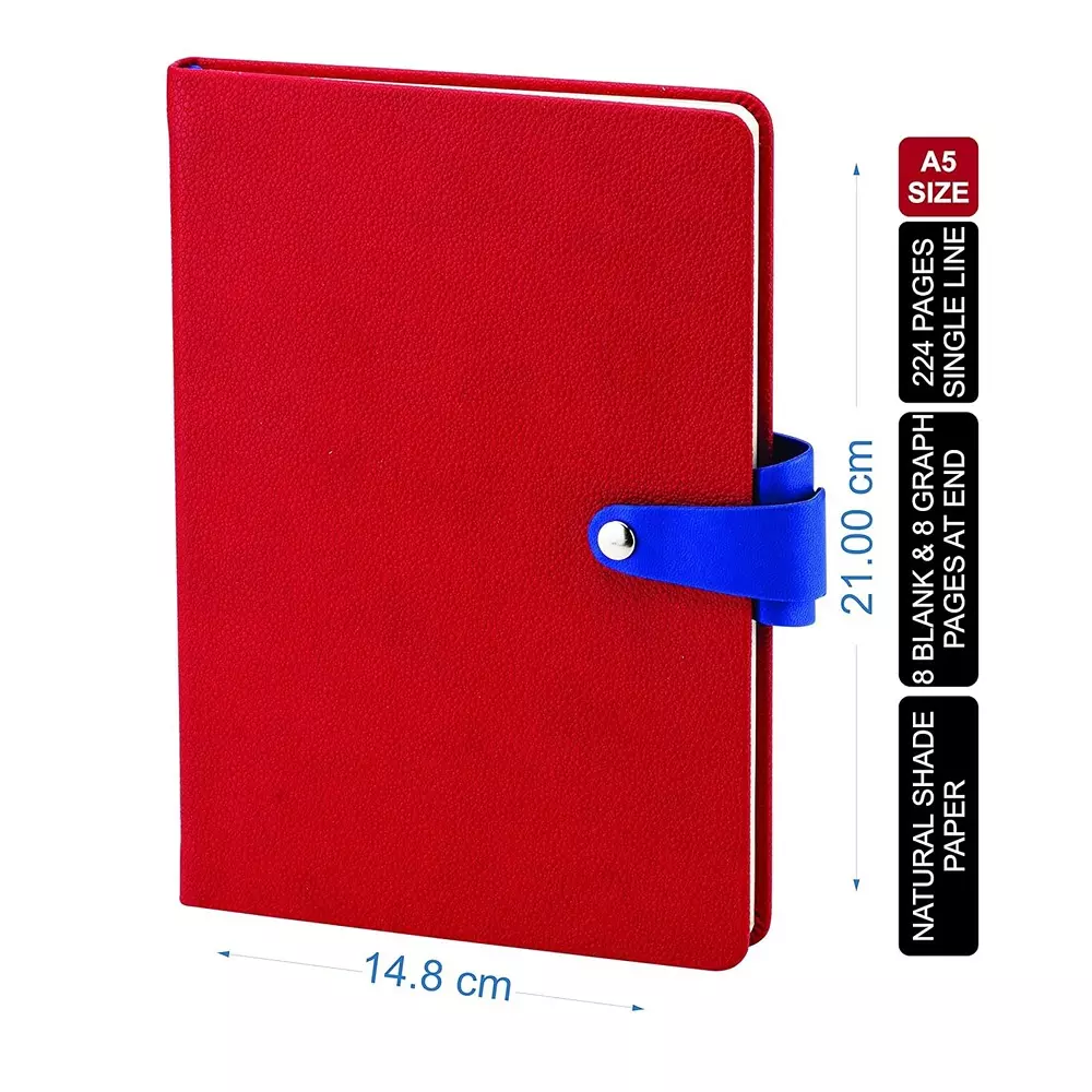 Worldone Pen Loop With Button Closure Notebook Size A5 Assorted Color, WPP1431
