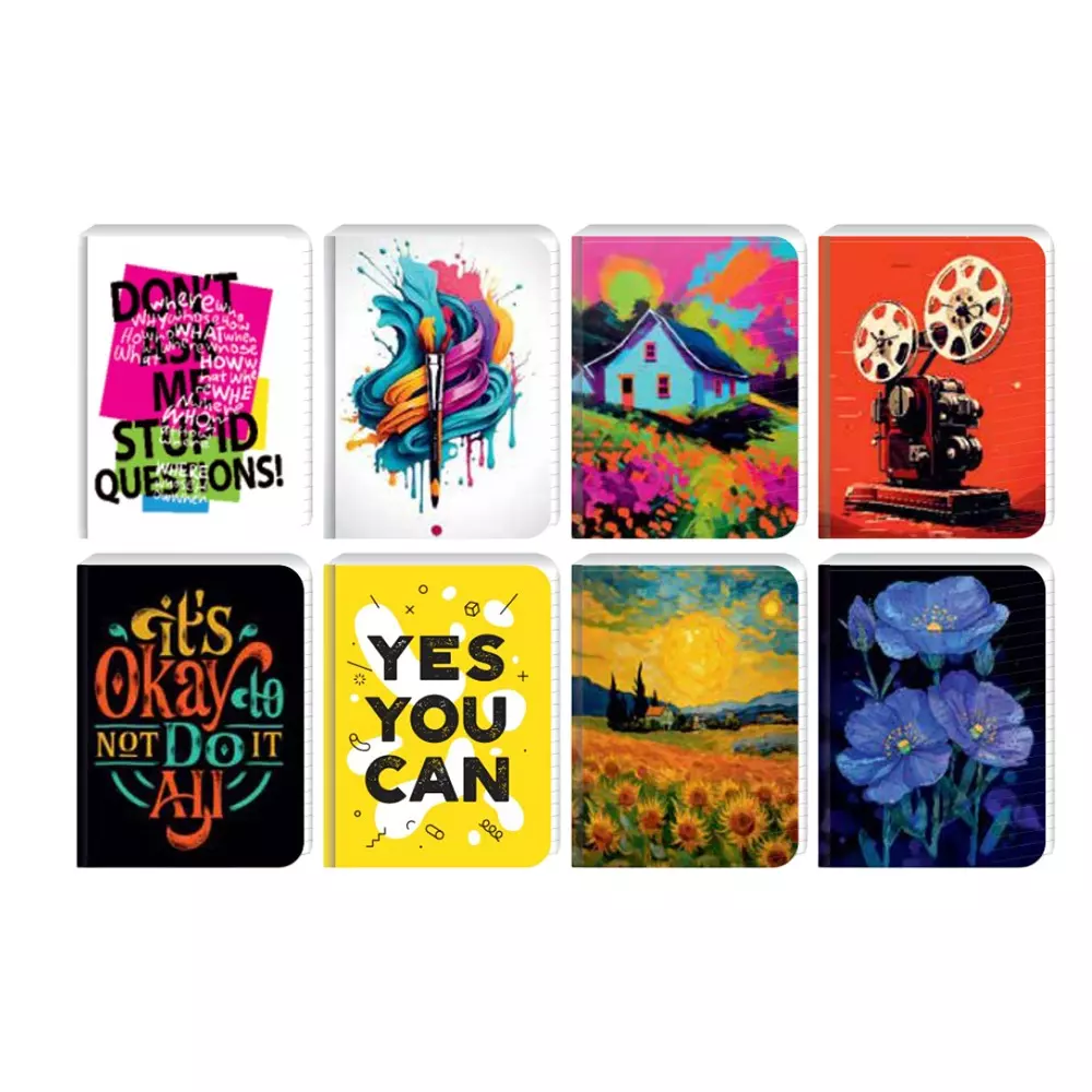 Shape Case Bound Note Book 18 x 24 cm 192 Page Single Line Assorted, 6801
